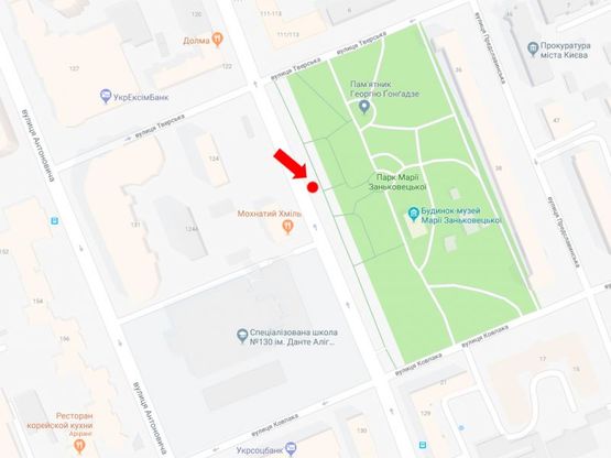 Схема рекламної площини за адресою Б. Васильковская ул., напротив д. 124, в сторону ст. м. "Лыбедская"