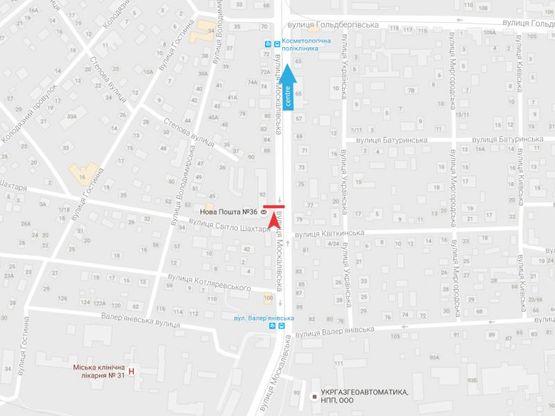 Схема рекламной плоскости по адресу Москалёвская ул., 92, в центр Схема рекламной плоскости по адресу Москалёвская ул., 92, в центр