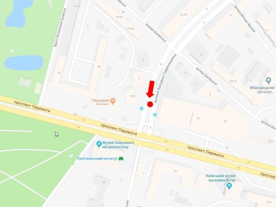 Схема рекламной плоскости по адресу Гаврилишина ул. (бывш. ул. Василевской), 1, разделитель, напротив супермаркета "Сильпо", ТРЦ "Smart Plaza", в сторону пр. Победы