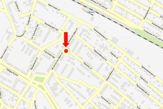 Схема рекламной плоскости по адресу Гончара О. ул., 10, возле "Компьютерного клуба"