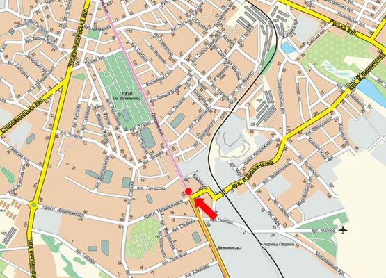 Схема рекламної площини за адресою Главная ул., 126А / Независимости пр., в центр