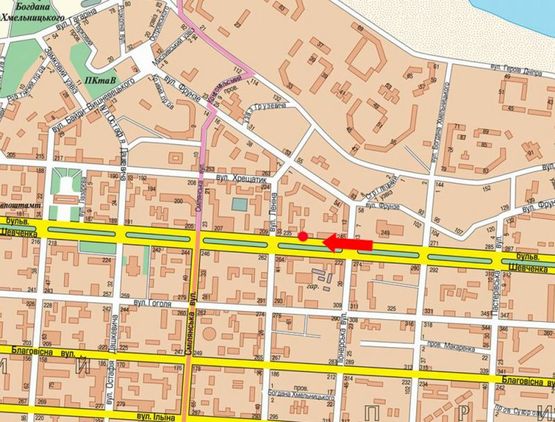 Схема рекламной плоскости по адресу Шевченко бул. / Небесной Сотни ул. (бывш. Ленина ул.), возле магазина  "АТБ", Укрсиббанка Схема рекламной плоскости по адресу Шевченко бул. / Небесной Сотни ул. (бывш. Ленина ул.), возле магазина  "АТБ", Укрсиббанка