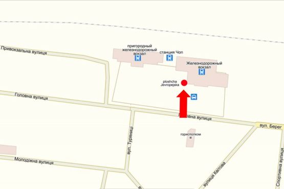 Схема рекламной плоскости по адресу Привокзальная пл., возле "Международного" вокзала