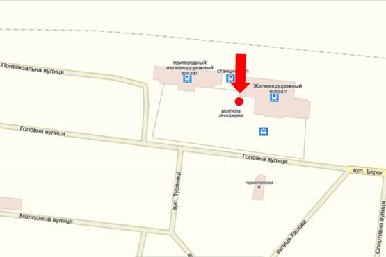 Схема рекламной плоскости по адресу Привокзальная пл., возле "Международного" вокзала