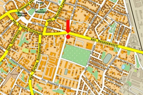 Схема рекламной плоскости по адресу Мельника ул. / Независимости ул.