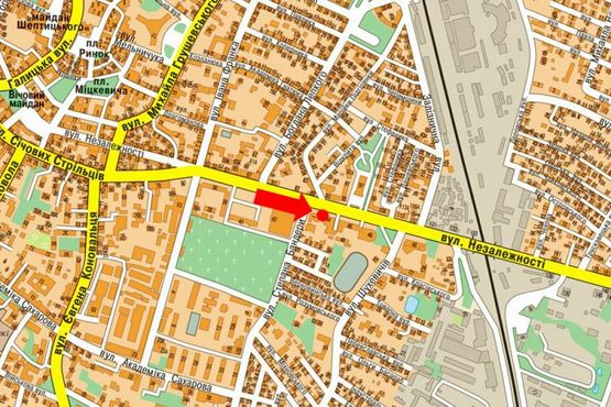 Схема рекламной плоскости по адресу Независимости ул., 89, напротив Педагогического института