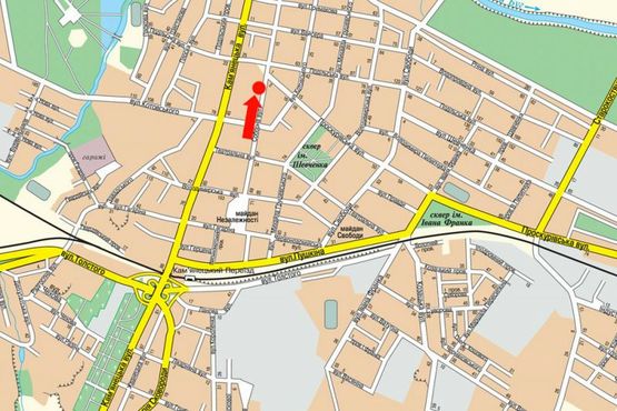 Схема рекламной плоскости по адресу Соборная ул., 42-А, возле "Укрсоцбанка"