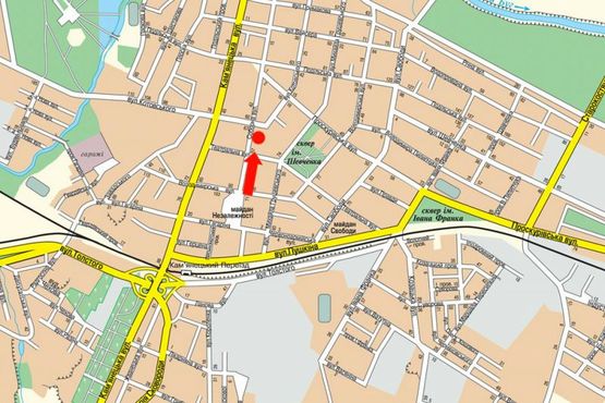 Схема рекламної площини за адресою Соборная ул., 55, возле кафе "Эклер"