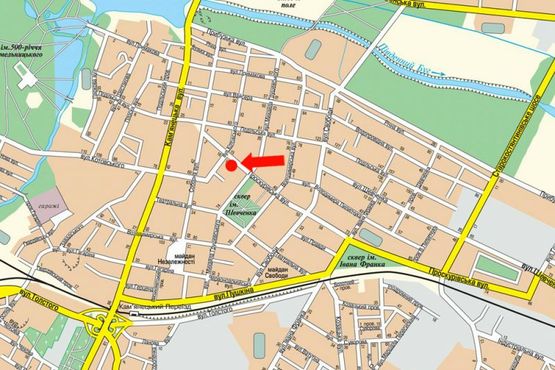 Схема рекламной плоскости по адресу Проскуровская ул., 18 / ул. Проскуровского подполья, возле пиццерии "Мама мия"