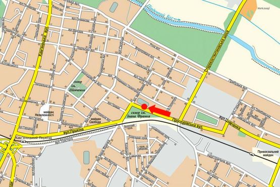 Схема рекламной плоскости по адресу Проскуровская ул., 83, возле Торгового центра