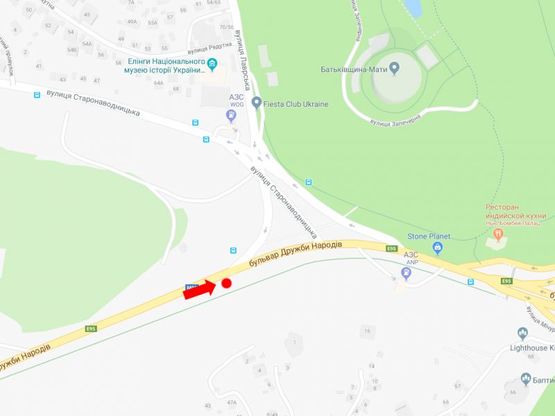 Схема рекламної площини за адресою Дружбы Народов бул., 50м. до пл. ГВОВ, на светофоре, в сторону моста Патона Схема рекламної площини за адресою Дружбы Народов бул., 50м. до пл. ГВОВ, на светофоре, в сторону моста Патона