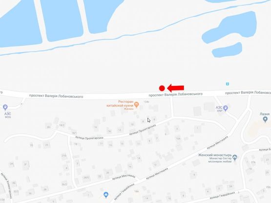 Схема рекламної площини за адресою Лобановского пр. (бывш. Краснозвездный пр.), 124 напротив, в сторону Севастопольская пл.