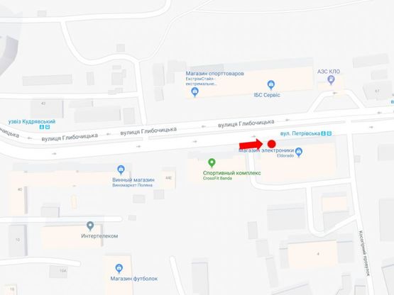 Схема рекламной плоскости по адресу Глубочицкая ул., 44, возле магазина "Flagman", супермаркета "Эльдорадо", в сторону Подола Схема рекламной плоскости по адресу Глубочицкая ул., 44, возле магазина "Flagman", супермаркета "Эльдорадо", в сторону Подола