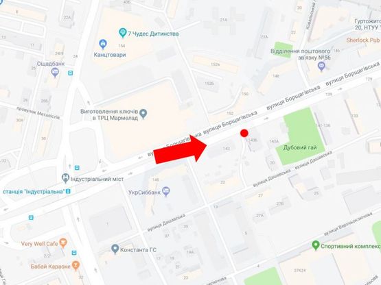 Схема рекламной плоскости по адресу Борщаговская ул., 143б, напротив ТРЦ "Аркадия", супермаркетов "Сильпо", "Comfi", в сторону центра Схема рекламной плоскости по адресу Борщаговская ул., 143б, напротив ТРЦ "Аркадия", супермаркетов "Сильпо", "Comfi", в сторону центра