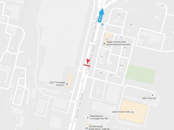 Схема рекламної площини за адресою Льва Ландау пр-т, 56, из центра Схема рекламної площини за адресою Льва Ландау пр-т, 56, из центра