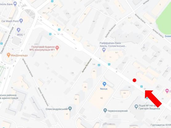 Схема рекламної площини за адресою Лобановского пр. (бывш. Краснозвездный пр.), 17, напротив супермаркета "Novus", в сторону Севастопольской пл.