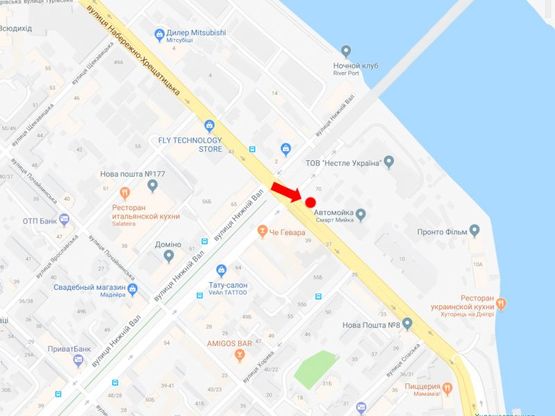 Схема рекламной плоскости по адресу Набережно-Крещатицкая ул.- ул. Верхний Вал, на светофоре, в центр