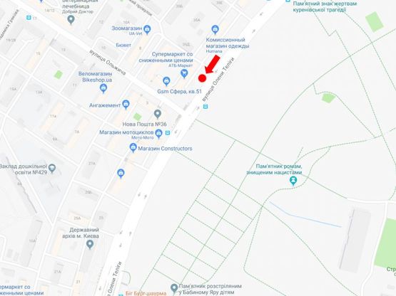 Схема рекламной плоскости по адресу Телиги ул., 33/2 - ул. Ольжича, на светофоре, в сторону ст. м. «Шулявская»