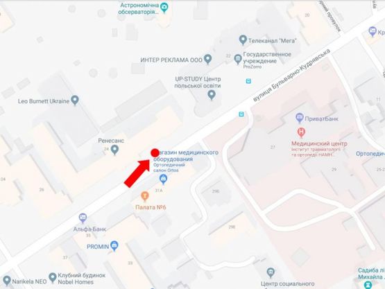 Схема рекламної площини за адресою Бульварно-Кудрявская ул. (бывш. ул. Воровского), 24, в сторону пл. Львовская Схема рекламної площини за адресою Бульварно-Кудрявская ул. (бывш. ул. Воровского), 24, в сторону пл. Львовская