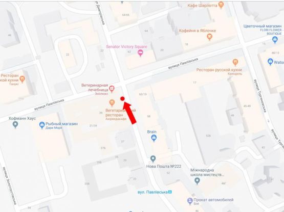 Схема рекламної площини за адресою Дмитриевская ул., 39 - ул. Павловская, на светофоре, в сторону ул. Черновола