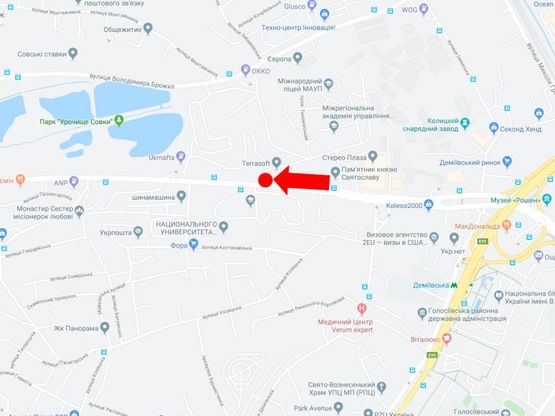 Схема рекламной плоскости по адресу Лобановского пр. (бывш. Краснозвездный пр.), 115-Б, в сторону Севастопольская пл.