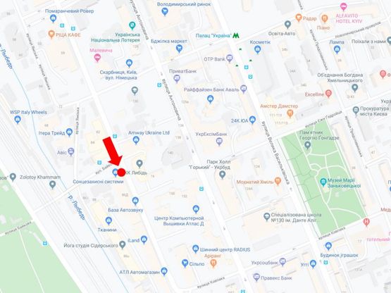 Схема рекламной плоскости по адресу Малевича ул., 86 - ул. Байковая, на светофоре, в сторону ТЦ "Ocean plaza", ст.м. "Лыбедская"