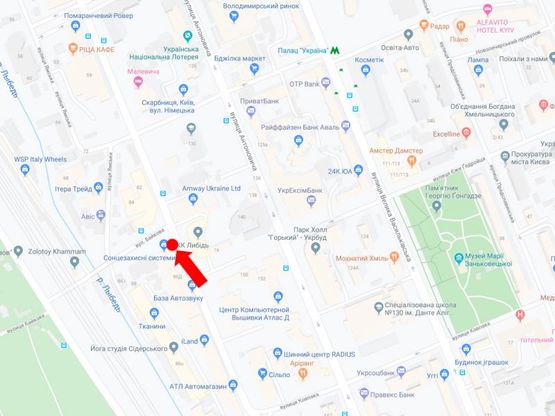 Схема рекламной плоскости по адресу Малевича ул., 86 - ул. Байковая, на светофоре, в сторону ул. Федорова