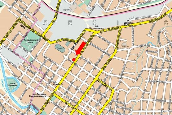 Схема рекламной плоскости по адресу Б. Перспективная ул. (бывш. Маркса ул.) / Гагарина ул., возле магазина "Хутро люкс"