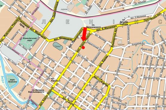 Схема рекламной плоскости по адресу Б. Перспективная ул. (бывш. Маркса ул.), 7, возле кафе "Смачна кава"