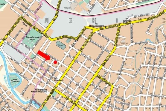 Схема рекламної площини за адресою Шевченко ул., 16