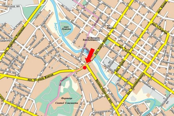 Схема рекламной плоскости по адресу Соборная ул. (бывш. 50-летия Октября ул.), 74, напротив PIN банка