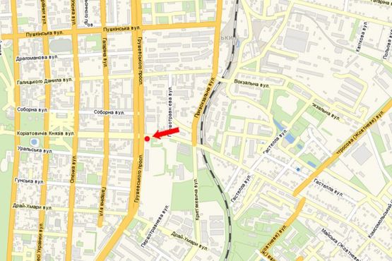 Схема рекламної площини за адресою Корятовичей Кн. ул., возле салона "Кодак", остановки