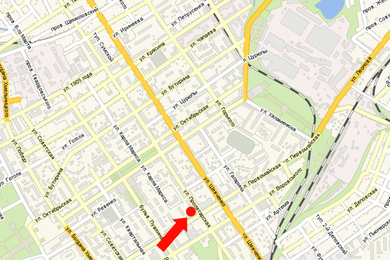 Схема рекламної площини за адресою Первомайская ул., 41/3 / ул. Первомайская, возле супермаркетов "АТБ", "Технополис"