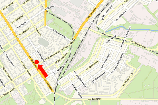 Схема рекламной плоскости по адресу Шевченка Т. ул., 24/43 / ул. Первомайская, возле центрального рынка, мед. центра "Виком" Схема рекламной плоскости по адресу Шевченка Т. ул., 24/43 / ул. Первомайская, возле центрального рынка, мед. центра "Виком"