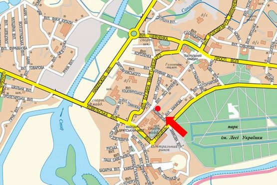 Схема рекламної площини за адресою Левчановской ул. (бывш. Медведева ул.), возле здания суда