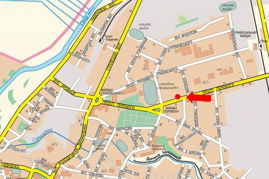 Схема рекламной плоскости по адресу Победы пр., 12, возле Укргазбанка