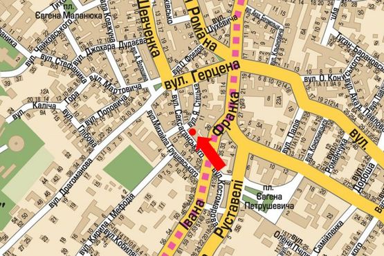 Схема рекламної площини за адресою Саксаганского ул., 14 / Стецько ул. Схема рекламної площини за адресою Саксаганского ул., 14 / Стецько ул.