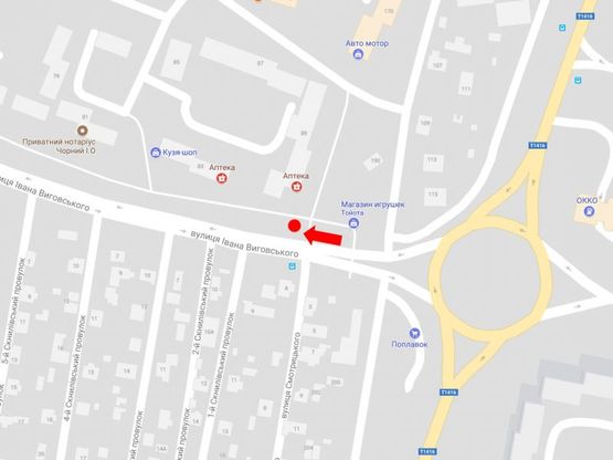 Схема рекламної площини за адресою Виговского ул., 89 - ул. Кульпарковская Схема рекламної площини за адресою Виговского ул., 89 - ул. Кульпарковская