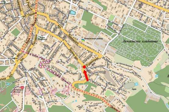 Схема рекламной плоскости по адресу Зеленая ул., 72 / Студенческая ул., в центр Схема рекламной плоскости по адресу Зеленая ул., 72 / Студенческая ул., в центр