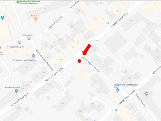 Схема рекламної площини за адресою Героев УПА ул. / Васильковского ул., светофор, из центра Схема рекламної площини за адресою Героев УПА ул. / Васильковского ул., светофор, из центра