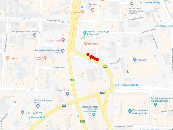 Схема рекламної площини за адресою Черновала пр. - Ризни пл., за Оперным театром (остановка "Площадь Ризни") (левая), из центра Схема рекламної площини за адресою Черновала пр. - Ризни пл., за Оперным театром (остановка "Площадь Ризни") (левая), из центра