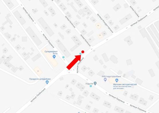 Схема рекламної площини за адресою Любинская ул., 60 - ул. Каневская, остановка, в центр