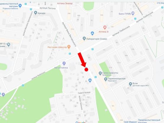 Схема рекламной плоскости по адресу Выговского ул. - ул. Любинская, ост. "ул. Выговского - ул.Чувашская", в сторону ул. Кульпарковской