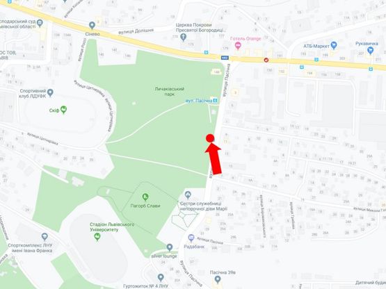 Схема рекламної площини за адресою Пасечная ул., 11, напротив (ост. "Пасечная"), в сторону ул. Лычаковской Схема рекламної площини за адресою Пасечная ул., 11, напротив (ост. "Пасечная"), в сторону ул. Лычаковской