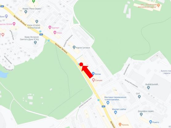 Схема рекламной плоскости по адресу Зелёная ул., 113 (ост."Липовая Аллея"), в центр