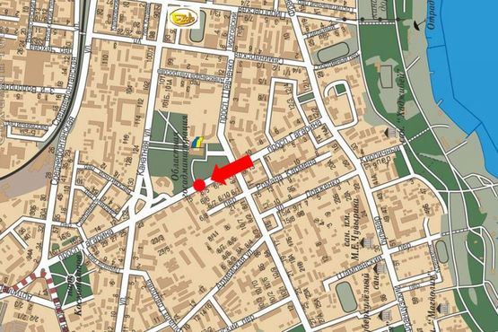 Схема рекламной плоскости по адресу Гагарина пр. / Шевченко пр., разделитель, №3, от Сегедской ул.