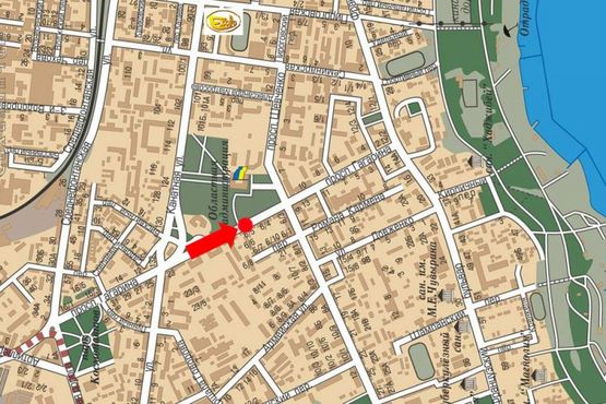 Схема рекламної площини за адресою Гагарина пр. / Шевченко пр., разделитель, №3, к Сегедской ул.