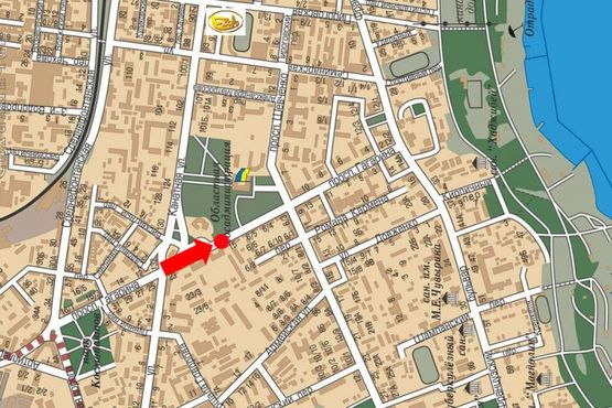 Схема рекламної площини за адресою Гагарина пр. / Шевченко пр., разделитель, №2, от Сегедской ул.