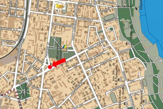 Схема рекламной плоскости по адресу Гагарина пр. / Канатная ул., разделитель, к Сегедской ул.