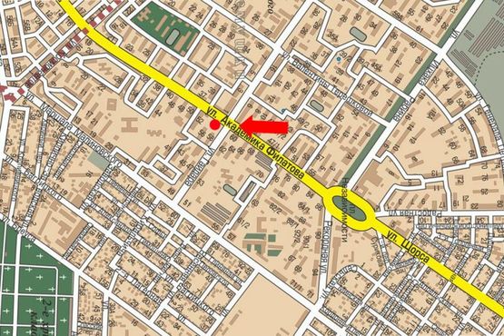 Схема рекламной плоскости по адресу Филатова ул., 54 / ул. Гайдара, возле универсама "Буревестник"